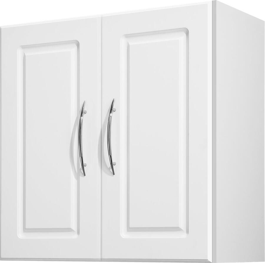 Wandkast voor wasruimte 2-delige hangkast (D x B x H 30 x 60 x 60 cm) met dubbele deuren kastorganizer met flexibel verstelbare plank geschikt voor keuken