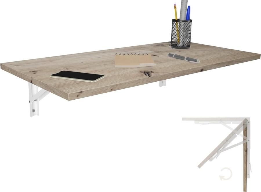 Wandklaptafel eiken multifunctioneel 1 stuk 80 x 40 cm
