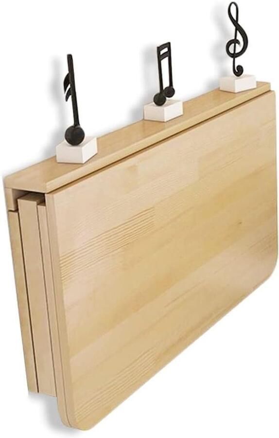 Wandklaptafel ruimtebesparend bureau massief hout 80 x 50 x 33 cm