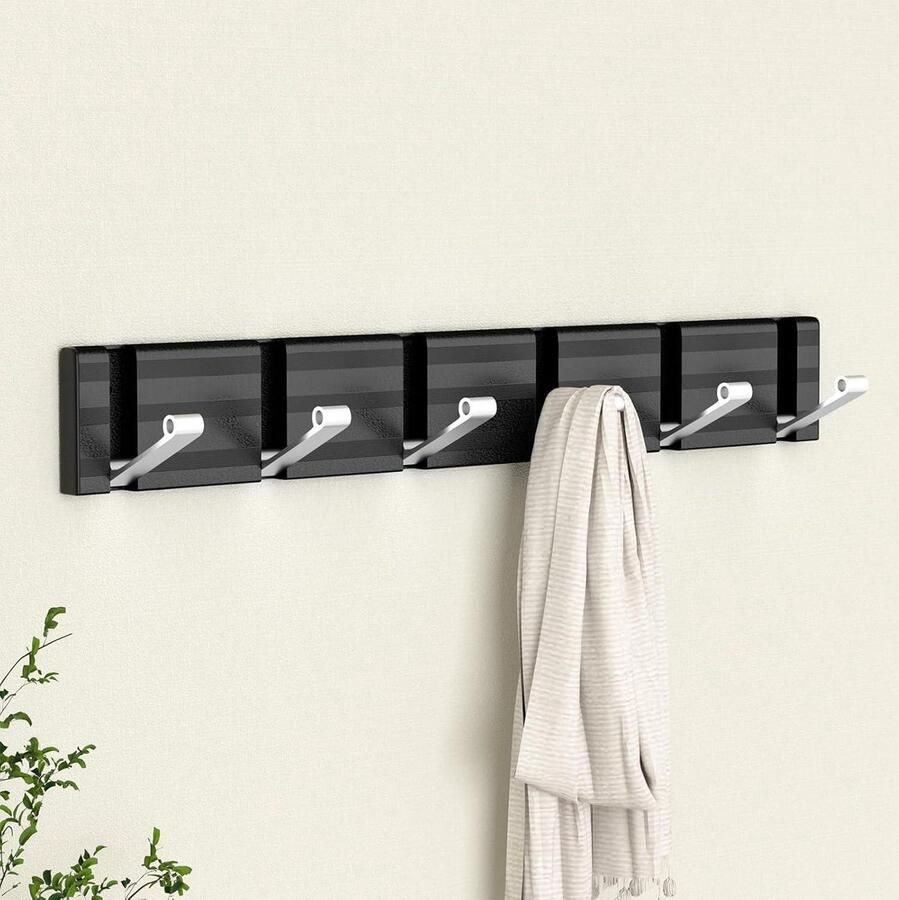 Wandmontage kapstok 6 opvouwbare haken modern heavy duty metalen kapstokhaken sjaal tas sleutel hoed paraplu handdoekgewaden