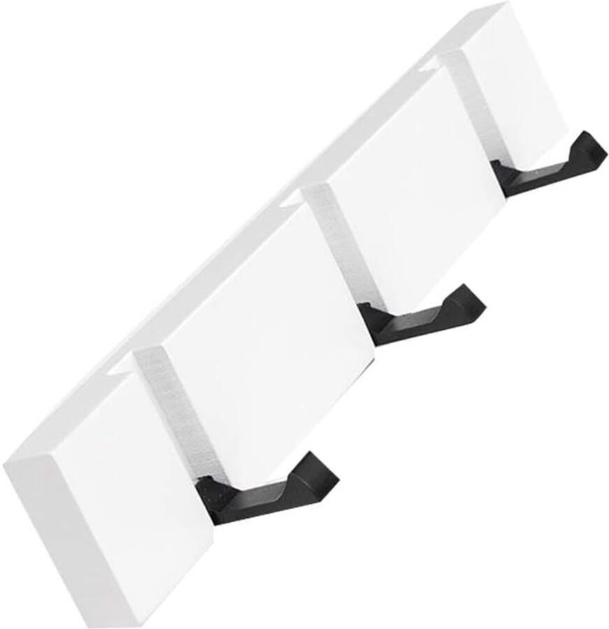 Houten wandkapstok met opvouwbare haken voor jassen hoeden en tassen