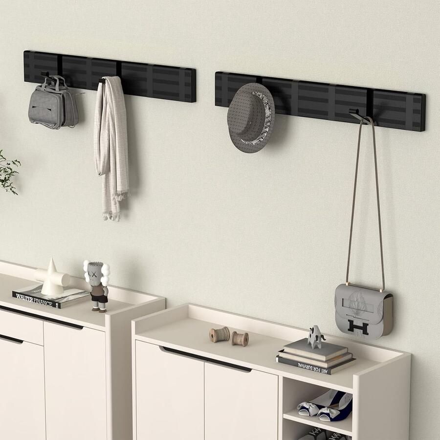 Wandmontage Kapstok Heavy Duty Modern 6 Opvouwbare Haken Metalen