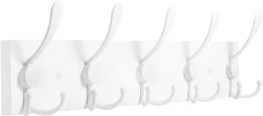 Wandmontage Kapstok met Houten Plank en Drievoudige Haken – 42 9 cm