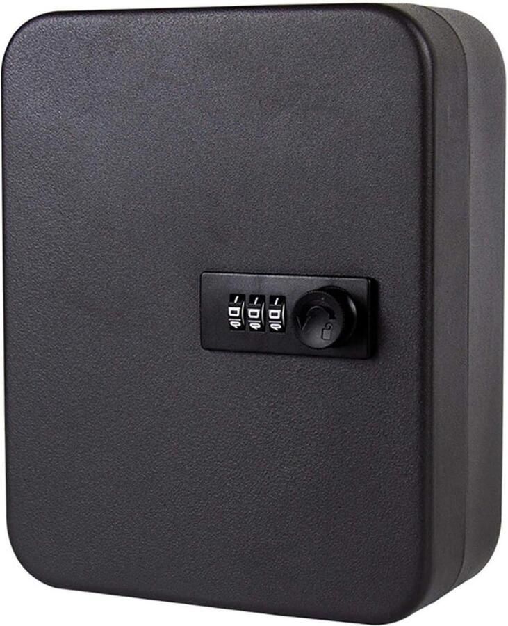 Wandmontage Key Safe Security Box Locker combinatie wachtwoord afsluitbaar huis metalen slot sleutelkluis zwart afmetingen 20 x 16 x 75 cm