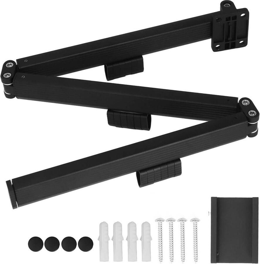 Wandmontage kledingrek Intrekbare 3 opvouwbare droogrek voor kleding Ruimtebesparend Binnen Buiten gebruik Opvouwbare kledingrek