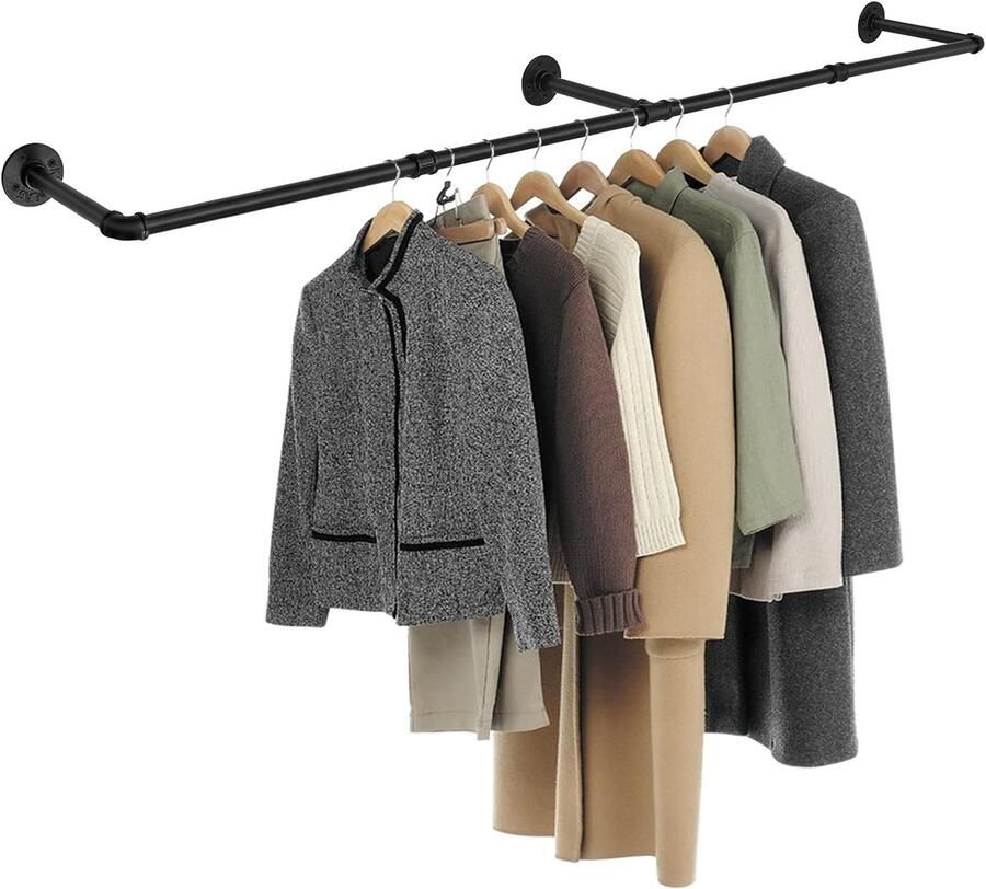 Wandmontage Kledingrek Ruimtebesparend en Stevig 178 cm