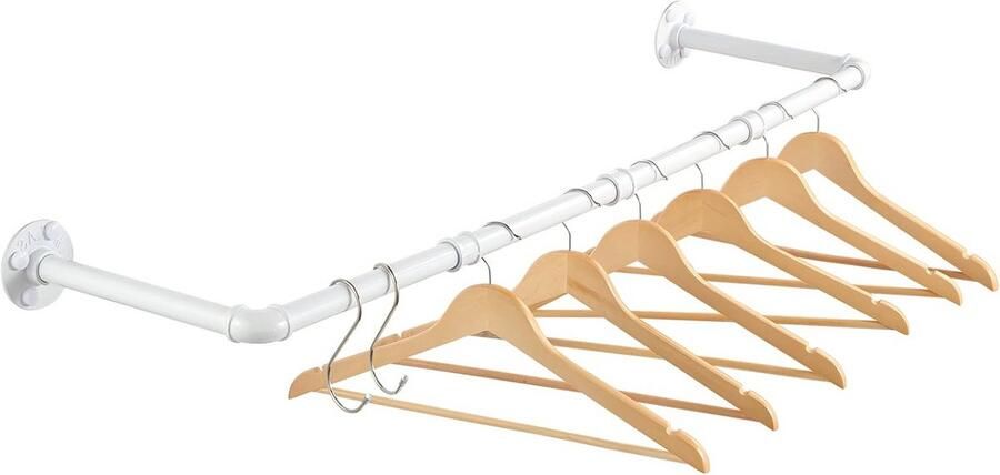 Wandmontage Kledingstang 100 cm Industriële Design Kledingrek voor Hal