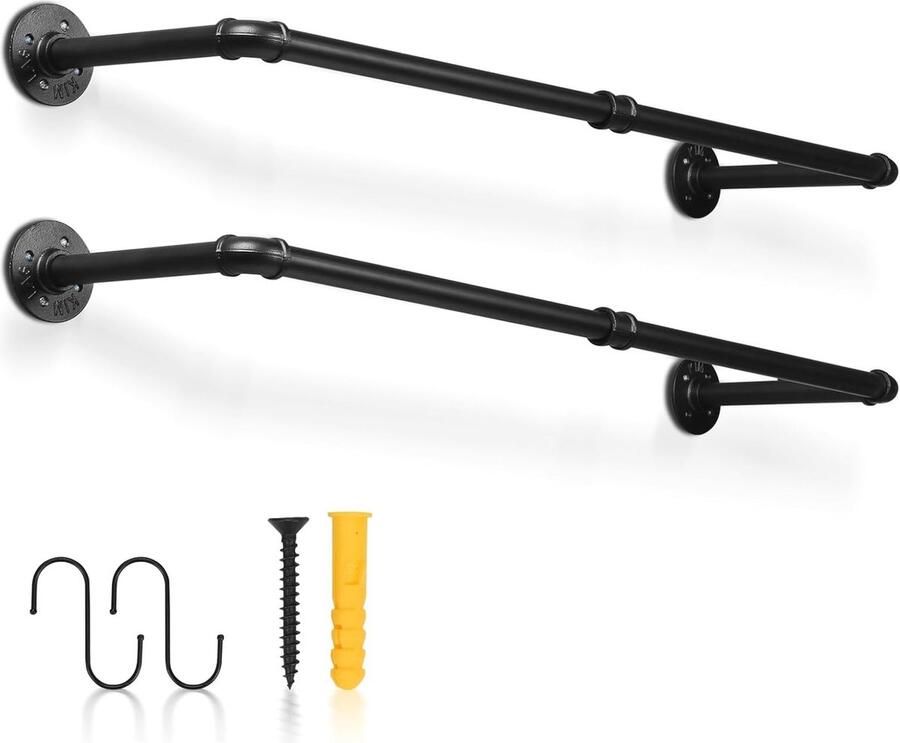 Wandmontage Kledingstang voor Kleine Ruimtes Ruimtebesparend & Stevig tot 65 kg