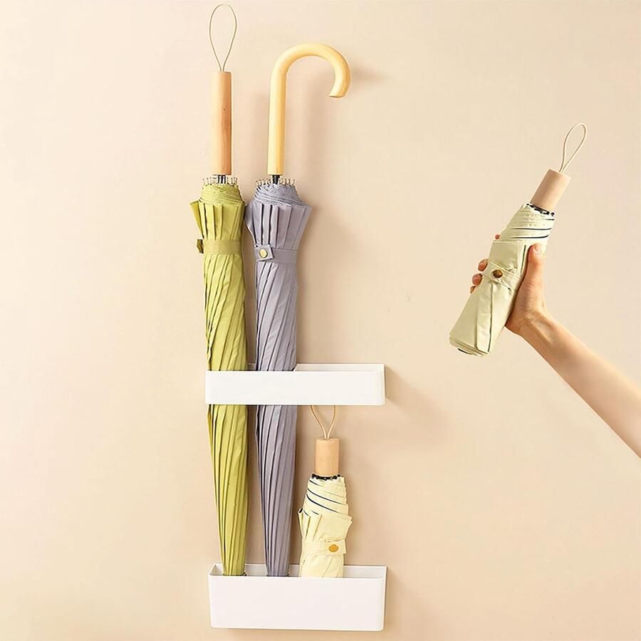 Wandmontage Paraplubak Umbrella Stand Punch Gratis Verstelbare Wandgemonteerde Paraplu Opbergrek Paraplustandaard Paraplu Standhouder voor Thuiskantoor Binnen