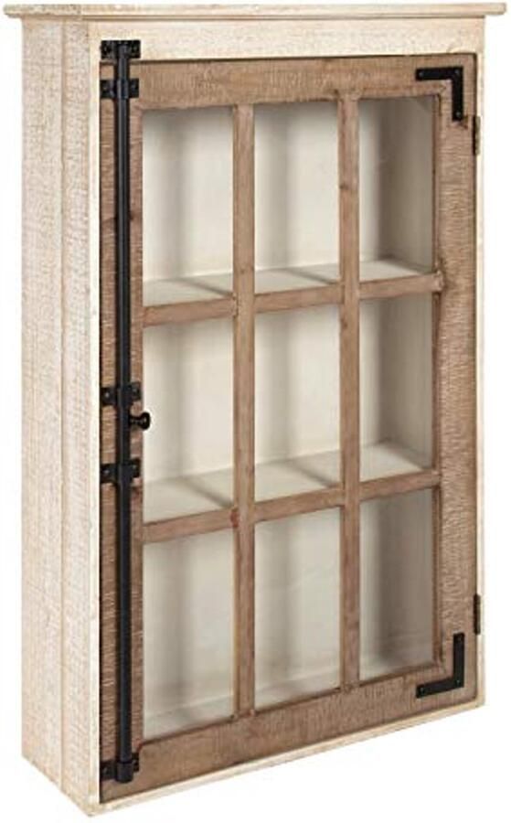 Wandopbergkast Boerderijstijl met Glazen Deur en Rustieke Afwerking 80 cm