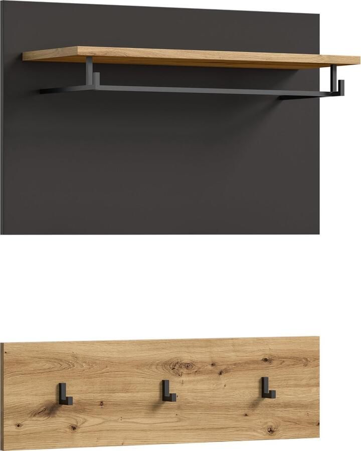 Rootz Living Rootz Wandpaneel Garderobe Closet Organizer Kledingopslag Modern design 80cm x 73cm x 27cm