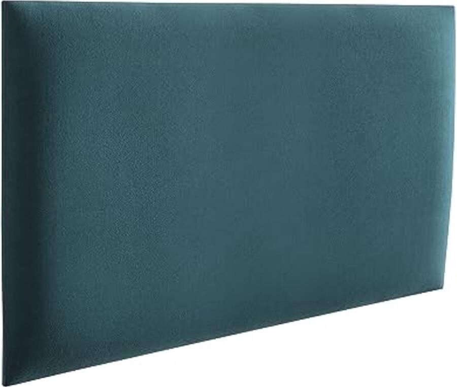 Wandpanelen 3D met schuim Wandkussen als hoofdbord voor bed Wanddecoratie voor slaapkamer kinderkamer kantoor hal Donker turkoois 60 x 30 cm