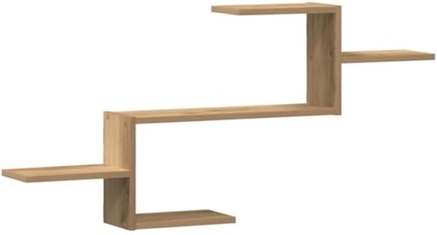 Wandplank 104x15x49 cm in artisanal eikenwood Floating photo shelf voor stijlvol ruimtegebruik