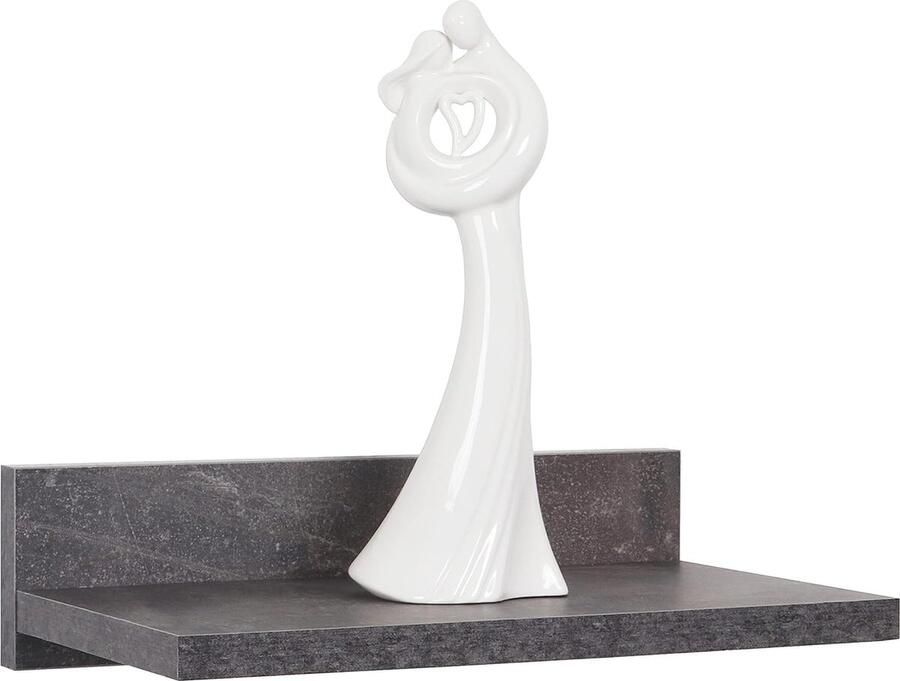 Luvetrex Wandplank 30 x 8 x 19 cm Houten plank Grijze boekenplank Organisator boekenkast Wandplank Plantenplank Woonkamer