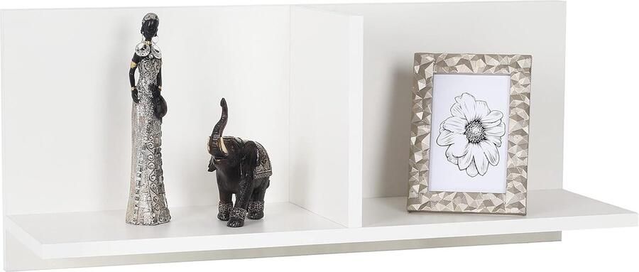 Wandplank 70 x 30 cm Moderne uitstraling 1 stuk Wit Houten materiaal