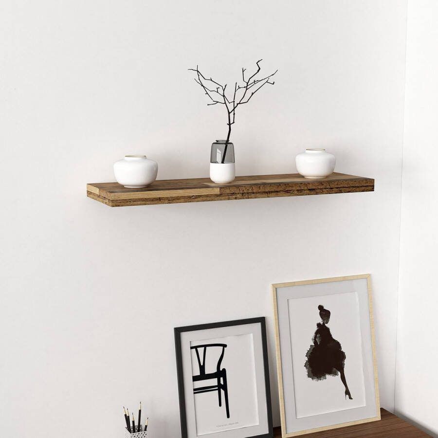 Unbranded Wandplank Alex 36x80x23 cm Houtkleurig Spaanplaat Stijlvol Design - Foto 3