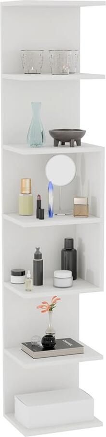 Wandplank Boekenkast Zwevende Planken voor Opberging 7 Stuks Wit