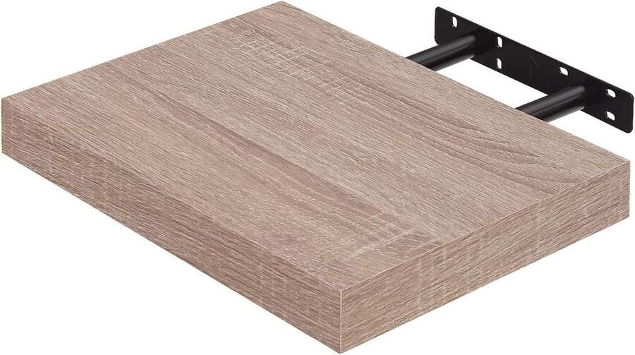 Wandplank boekenplank hangplank dvd-plank cd-plank hout 25 cm eiken (EUGAD 0112QJ)