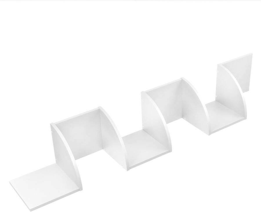 Unbranded Wandplank Camilla Planken Wit MDF Modern Design Retrostijl