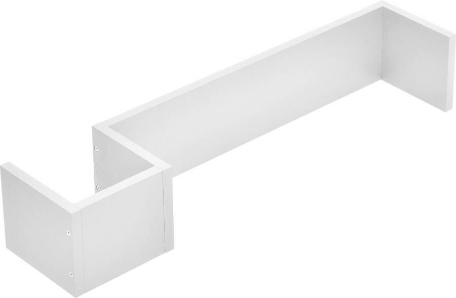 Unbranded Wandplank Carrie Zwevend Boekenrek Wit 70x15x13 cm Retro Stijl