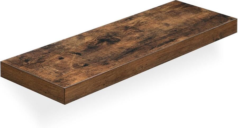 Wandplank Hangende plank Opbergrek Stevig houten frame geschikt voor het opbergen van boeken foto s en verzamelobjecten geschikt voor woonkamer keuken slaapkamer en badkamer 60 x 20 x 3 8 cm bruin