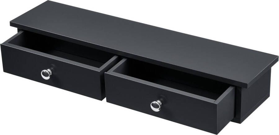 Unbranded Wandplank Hanna Met 2 Lades Zwevend MDF 60x15x10 cm Zwart Vintage Design - Foto 3