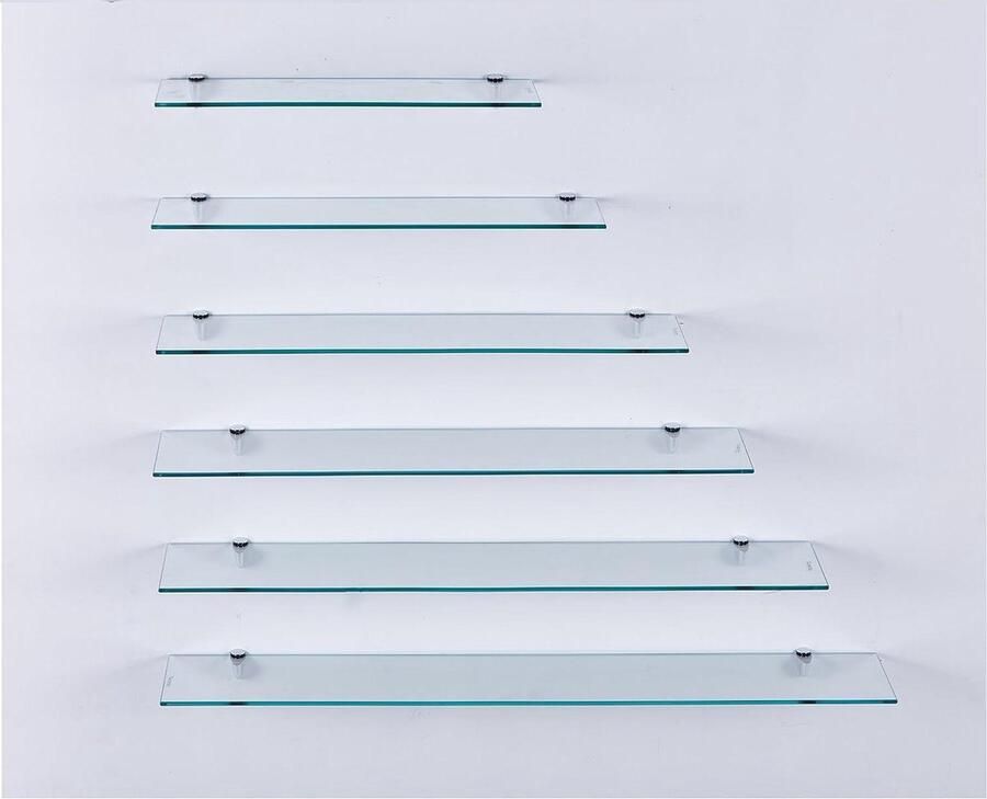 Wandplank Helder Glas Badkamer Plank 6mm ESG Veiligheidsglas Verschillende Maten (70 cm)