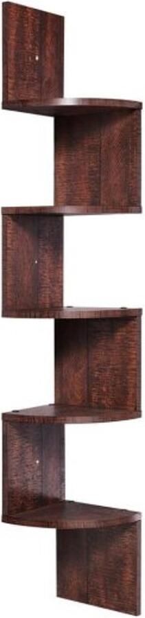 ZAZA Home Wandplank Hoekplank met Zigzag Ontwerp Rustiek Bruin