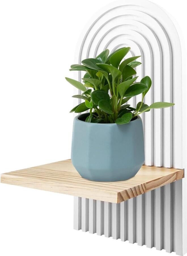 Wandplank Hout Boho Wanddecoratie Wandhouder Hout Geschikt voor Kinderkamer 1 Stuk Wit Hout