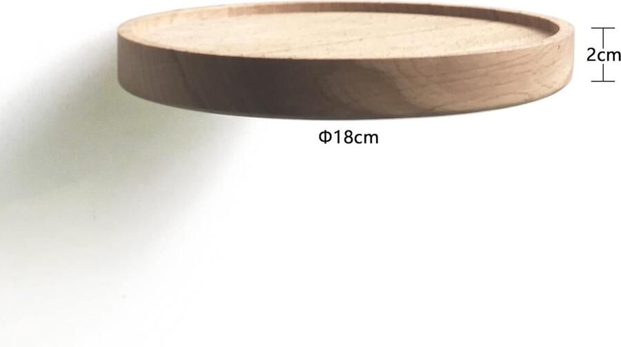 Wandplank Hout Planten Zwevende Plankbeugel Wandrek Rond Kruidenrek Muurrek Hangrek presentatie voor plant foto kaarsen Moderne Wanddecoratie Design Set van 2 (Doorsnee Ø18cm)