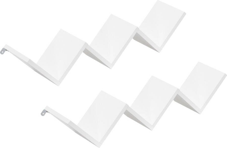 Unbranded Wandplank Katelyn Set van 2 71 5x15x14 cm Wit Spaanplaat Stijlvol Design - Foto 2