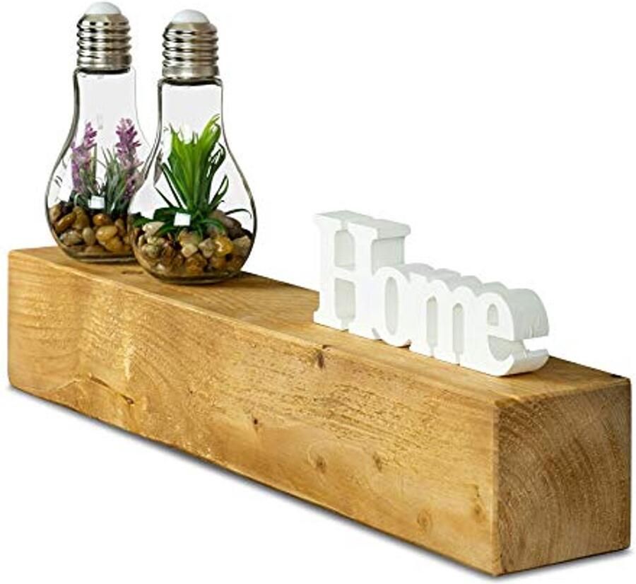 Wandplank Massief Hout 60 x 10 cm Vintage Rustiek Design