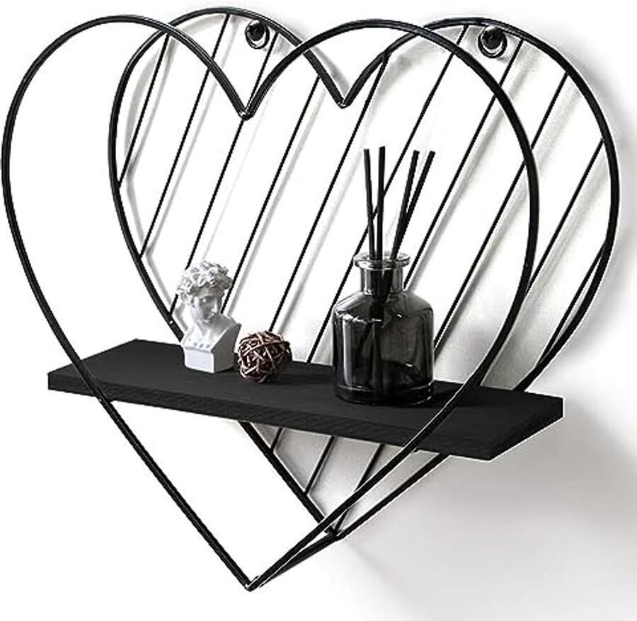 Wandplank met Hart Design Metalen Drijvende Plank voor Badkamer en Slaapkamer