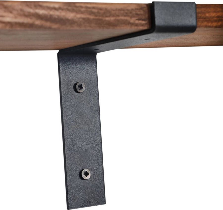 Unbranded Wandplank Olvido Set van 2 75x14x14 cm Houtkleurig Donker Grenen Modern Design - Foto 2