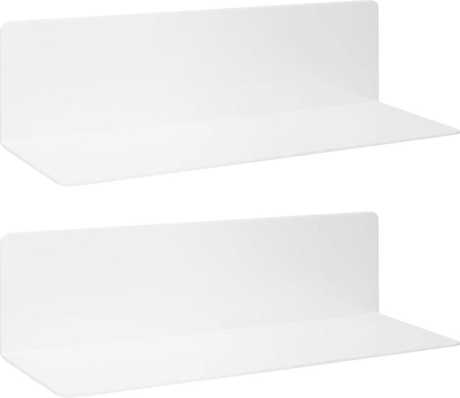 Wandplank Set Acryl rek Geschikt voor ruimtes 2 stuks Wit 40 cm