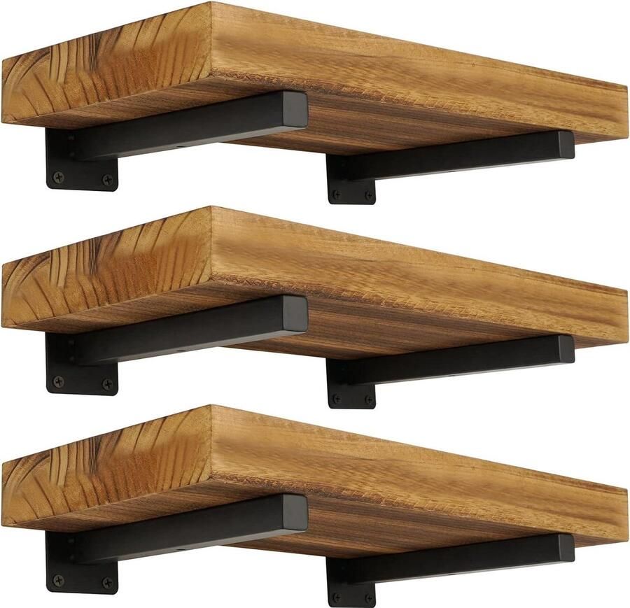 Heavy Duty Plankbeugels 6 Pack Metalen Wandmontage Drijvende Plank Beugel Boerderij Meubeldecoraties Zwart 6 Inch