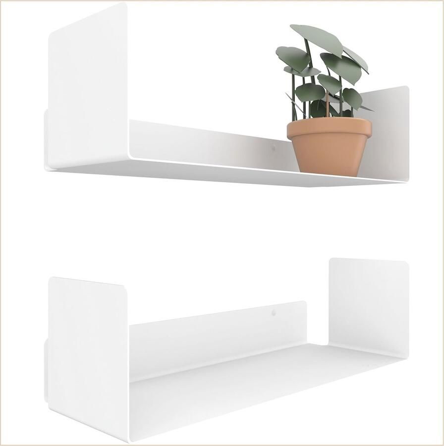 Wandplank Set van 2 Modern en Tijdloos Design voor Kantoor en Woonkamer Eenvoudig te Monteren Boekenkast 42 cm Planken