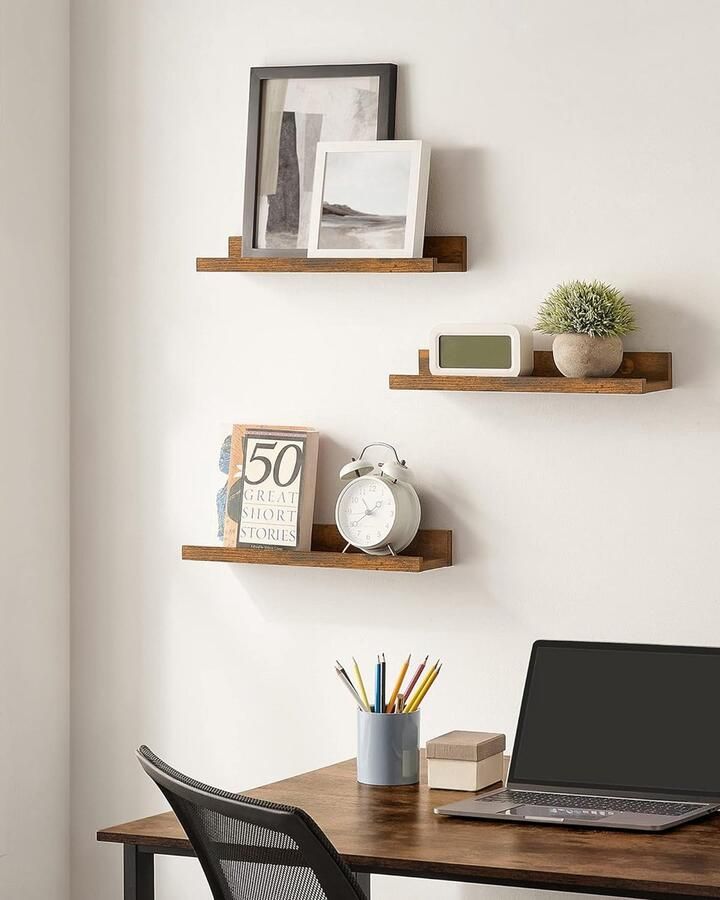 Wandmontage stabiele plank voor presentatie voor woonkamer badkamer keuken vintage 10D x 38B x 5H centimeter