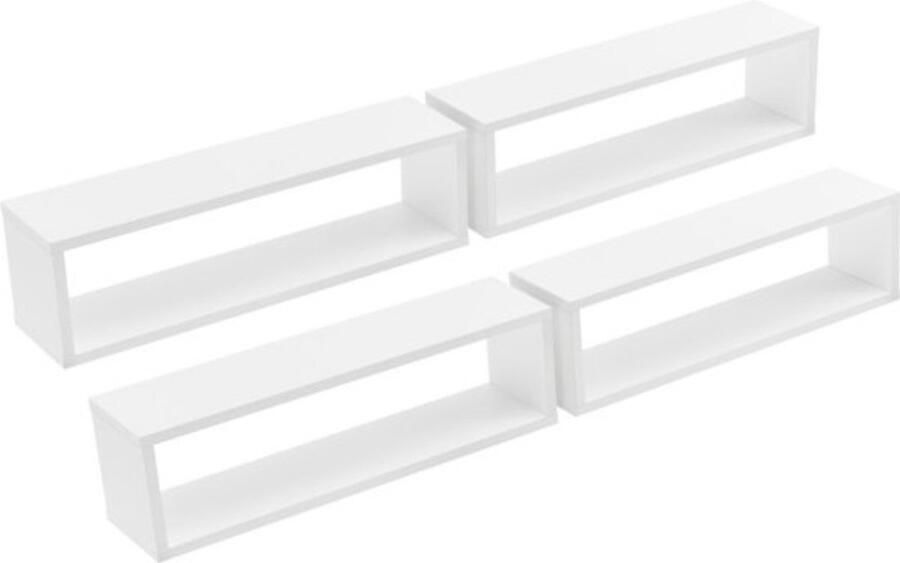 Wandplank Set van 4 59x14 5x17 cm Ideaal Voor Wit