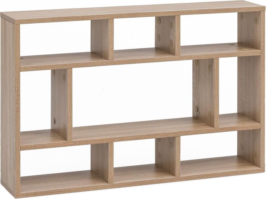 Wandplank Sonoma Eiken Moderne Houten Hangplank Design Zwevend Wandbord Decoratieve Plank voor Woonkamer Smalle Boekenkast 75x51x16cm