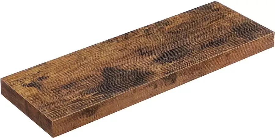 Wandplank voor boeken foto's decoratie zwevende plank 60 x 20 x 3 8 cm kantoorplank MDF voor woonkamer keuken hal slaapkamer badkamer vintage bruin LWS26BX