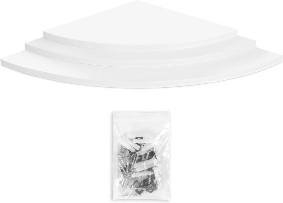 Wandplank voor Hoek Elegante Opslag 1 stuk Wit Hoogwaardig PVC