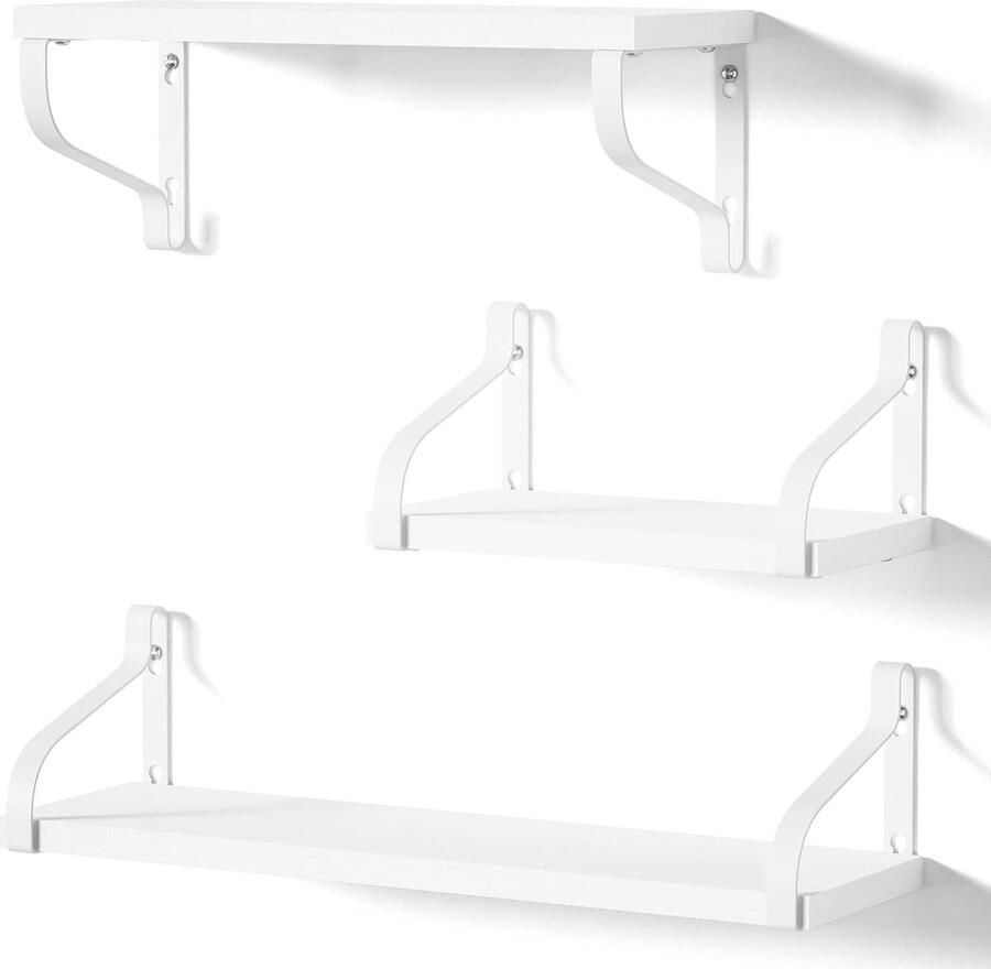 Wandplank voordeelset van 2 zwevende planken 42.5 * 15 * 14cm rustiek houten rek wanddecoratie functioneel rek voor keuken kantoor badkamer slaapkamer woonkamer bijkeuken