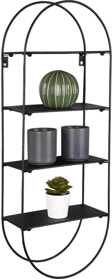 Wandplank Wandrek Trio Ilan Inclusief Hanger Zwart Metaal