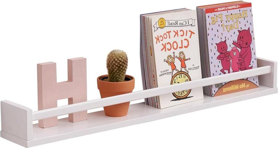 Wandplank Wit zwevende plank geschikt voor elke kamer 80 cm massief hout