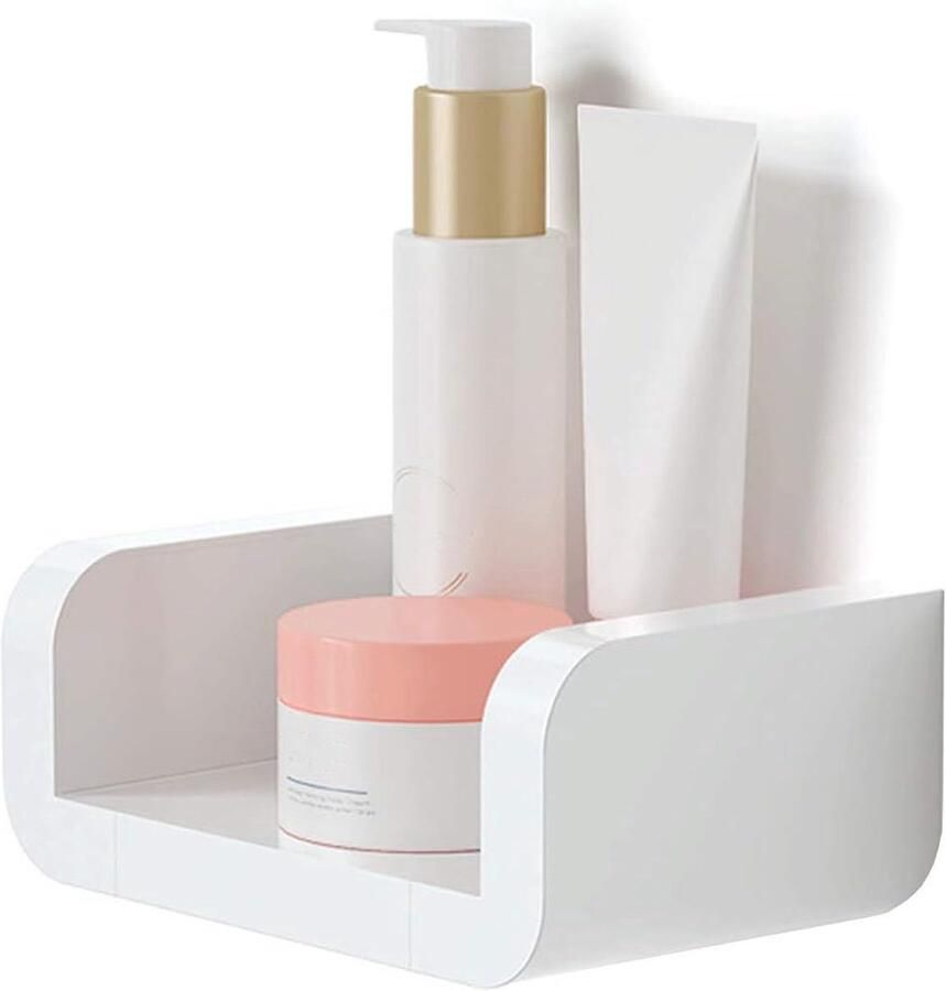 Wandplank Witte zwevende plank decor wandgemonteerde planken geen boren lijm hangende wandplank voor badkamer keuken kantoor woonkamer en slaapkamer opslag S 7 inch