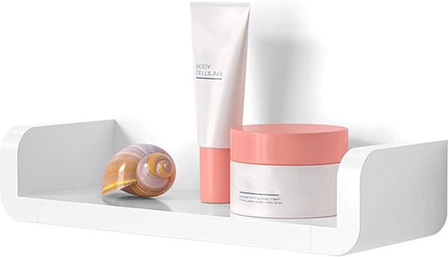 Wandplank Witte zwevende plank decor wandgemonteerde planken geen boren lijm hangende wandplank voor badkamer keuken kantoor woonkamer en slaapkamer opslag M 13 Inch