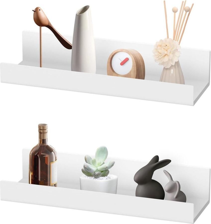 Wandplank zonder boren 27 cm zelfklevend wandrek Decoratief zwevend rek voor woonkamer slaapkamer badkamer en keuken