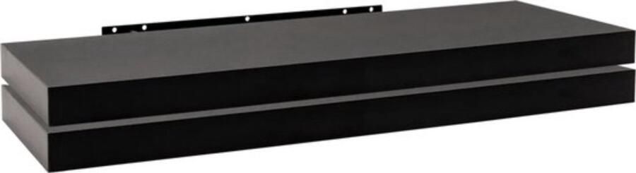 Bolt Edge Wandplank Zwart Zwevend 60cm Hout MDF Set van 2