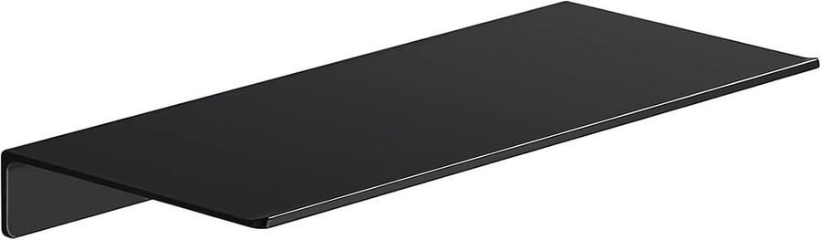 Wandplank Zwarte zwevende plank Wandgemonteerde opbergruimte Kleine badkamerplank 12 inch Metaal Zwart